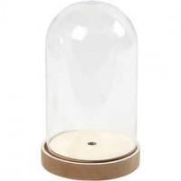 Cloche sur un socle en bois, h: 18 cm, d: 11 cm, 1Pq. [HOB-52163]