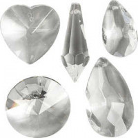 Prismes, dim. 30-40 mm, la taille du trou 1,2 mm, brillant transparent, 5assortis [HOB-523941]