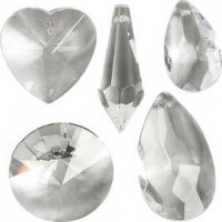 Prismes, dim. 30-40 mm, la taille du trou 1,2 mm, brillant transparent, 30assortis [HOB-52394]