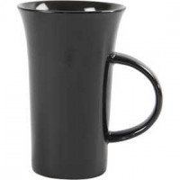 Tasses, h: 15 cm, d: 9,5 cm, 6 pièces, noir [HOB-55578]