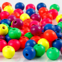 Neonmix, d: 8 mm, la taille du trou 2,5 mm, couleurs néons, 12gr, env. 80 assortis [HOB-566931]
