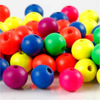 Neonmix, d: 10 mm, la taille du trou 2,5 mm, couleurs néons, 18gr, env. 60 assortis [HOB-566951]