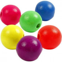 Neonmix, d: 16 mm, la taille du trou 3 mm, couleurs néons, lilas de perse, 50gr, env. 35 pièce [HOB-566970]