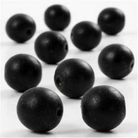 Perles en bois, d: 14 mm, la taille du trou 2 mm, noir, 55pièces [HOB-57120]