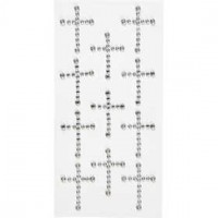 Pierres de strass autocollantes, argent, dim. 35x25 mm, 11pièces [HOB-586043]