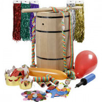 Tonneau pour carnaval avec accessoires, h: 54 cm, hêtre, grand, 1set [HOB-59207]