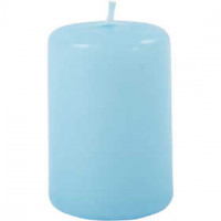 Bougies, turquoise clair, d: 40 mm, h: 60 mm, 12pièces [HOB-596016]