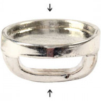 Perle d'espacement pour cabochon, d: 15 mm, la taille du trou 3x10 mm, argenté, 25pièces [HOB-60143]
