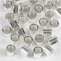 Tubes à pincer, d: 2 mm, argenté, 50pièces [HOB-60879]