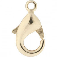 Lobster Claw Clasps, L: 10.1 mm, 100 pcs, gold-plated [HOB-61051]