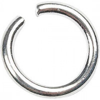 Boucles rondes , épaisseur 1 mm, format intérieur 5 mm, argenté, 400pièces,  7 mm [HOB-61378]