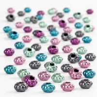 Mix de perles plastique, d: 6 mm, la taille du trou 2 mm, 200gr [HOB-61716]