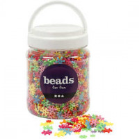 Perles de couleur, d: 7-13,5 mm, la taille du trou 2 mm, Couleurs assorties, Environ 4000 pièces, 700ml, env. 270 gr [HOB-61761]