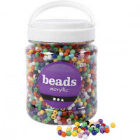 Perles Pony, d: 6 mm, la taille du trou 3 mm, Couleurs assorties, 425 g, 700ml, env. 3830 pièce [HOB-61831]