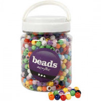 Perles Pony, d: 10 mm, la taille du trou 4,5 mm, Couleurs assorties, 430 g, 700ml, env. 1135 pièce [HOB-61835]