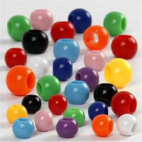 Perles Pony, dim. 6-10 mm, la taille du trou 3-5 mm, 85 g, 150ml [HOB-618390]
