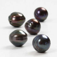 Grandes perles d'eau douce, dim. 13-17 mm, la taille du trou 2 mm, paon, 5pièces [HOB-63122]
