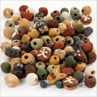 Perles en céramique, dim. 7-18 mm, la taille du trou 2-4 mm, Couleurs assorties, 300gr [HOB-63569]