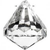 Perles acryliques, dim. 31x35 mm, la taille du trou 2,5 mm, brillant transparent, 6pièces [HOB-636840]