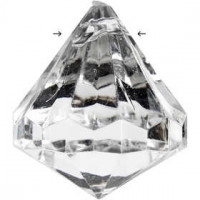 Perles acryliques, dim. 27x30 mm, la taille du trou 2,5 mm, brillant transparent, 50pièces [HOB-63685]
