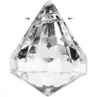 Perles acryliques, dim. 25x22 mm, la taille du trou 2 mm, brillant transparent, 14pièces [HOB-636860]