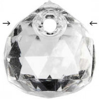 Perles acryliques, dim. 16 mm, la taille du trou 2 mm, brillant transparent, 38pièces [HOB-636870]