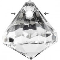 Perles acryliques, dim. 17x16 mm, la taille du trou 1,2 mm, brillant transparent, 43pièces [HOB-636880]
