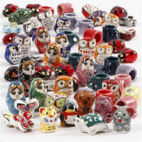 Perles figurines, dim. 13-21 mm, la taille du trou 1-1,7 mm, 69assortis [HOB-63697]