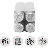 Tampons relief, dim. 6 mm, L: 65 mm, Motifs graphique 1, 4pièces [HOB-67578]