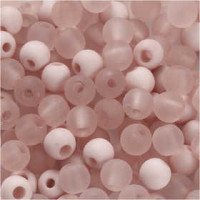 Perles en plastique, d: 6 mm, la taille du trou 2 mm, rose, 40gr, env. 150 pièce [HOB-69591]