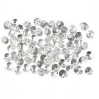 Perles gouttes en verre, d: 4 mm, la taille du trou 1 mm, transparent, 120gr [HOB-69658]