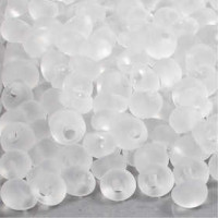 Perles gouttes en verre, d: 6 mm, la taille du trou 1,5 mm, blanc mat, 120gr [HOB-69661]