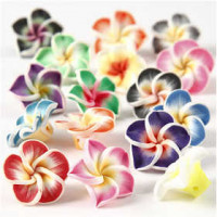Fleurs en pâte, d: 25 mm, la taille du trou 0,5 mm, Couleurs assorties, 16assortis [HOB-69787]