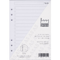 Calendar Filling A5 White To Do Lists. 6 Rings (1 pc) [BOP-A5TDW]