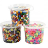 Perles à repasser, dim. 10x10 mm, la taille du trou 5,5 mm, Couleurs assorties, jumbo, 3x550assortis [HOB-75350]