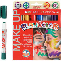 Maquillage Playcolor, Couleurs assorties, métallique, 6x5gr [HOB-76301]