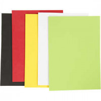 Feuilles de mousse EVA, A5 15x21 cm, épaisseur 2 mm, Couleurs assorties, basic, 5flles [HOB-769010]