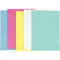 Feuilles de mousse EVA, A5 15x21 cm, épaisseur 2 mm, Couleurs assorties, iridescent, 5flles [HOB-769012]