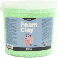 Foam Clay, vert, à paillettes, 560gr [HOB-780830]