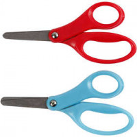 Ciseaux enfants, L: 13 cm, bleu, rouge, ciseaux pour droitier, 12pièces [HOB-9416]