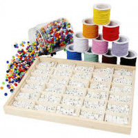 Lettre perles sur bracelet, 80 personnes, 1set [HOB-97768]