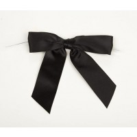 Black Pre-tied Bow 2.2cm (100 Pieces) [BOW7BL]