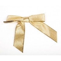 Metallic Gold Pre-tied Bow 2.2cm (100 Pieces) [BOW7MG]
