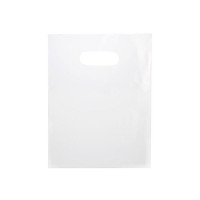 Sacs blancs à poignée 60 Microns 30.5 x 38.1 cm LDPE (100 Pièces) [H912WT1]