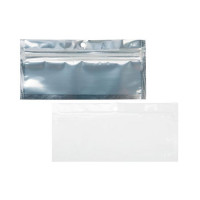 Sac zip métallisé transparent/dos blanc et troue de suspension, 5x5cm(100 Pieces) [HZBB9CW]