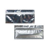 Sac zip métallisé transparent/dos argent et troue de suspension, 14x4.5cm (100 Pieces) [HZBB8S]