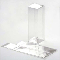 Boîtier cadeau à transparence cristalline avec fond pop up  4.1 x 4.1 x 12.7cm  (25 Pièces)  [PLB34]