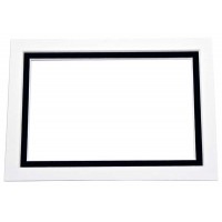 Double Passe Partout Blanc éclatant/Noir 19.25 x 28.75cm pour le découpage intérieur. 30.5 x 40.6cm (25 Pièces) [MD30014]