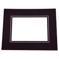 Double Passe Partout Noir/Noir 19.25 x 28.75cm pour le découpage intérieur. 30.5 x 40.6cm (25 Pièces) [MD30040]