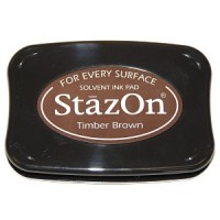 Tampon encreur marron bois StazOn
